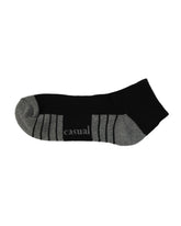 Half Cushioned Socks — Black Grey Stripe