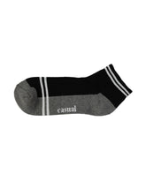 Half Cushioned Socks — Grey Black Stripe