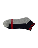 Half Cushioned Socks — Navy Red Heel