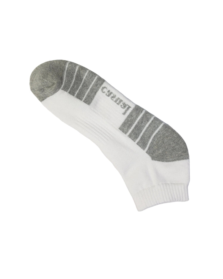 Half Cushioned Socks — White Grey Heel 3