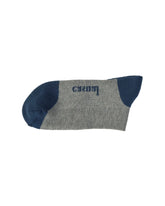 Half Cushioned Quarter Socks — Grey Blue Heel