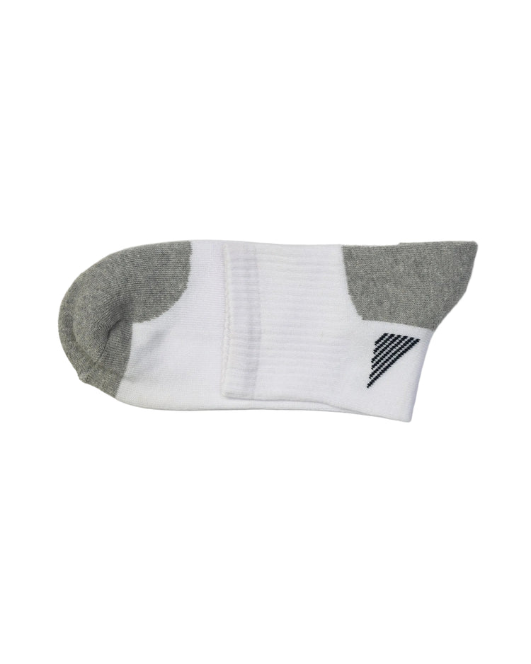 Half Cushioned Quarter Socks — White Grey