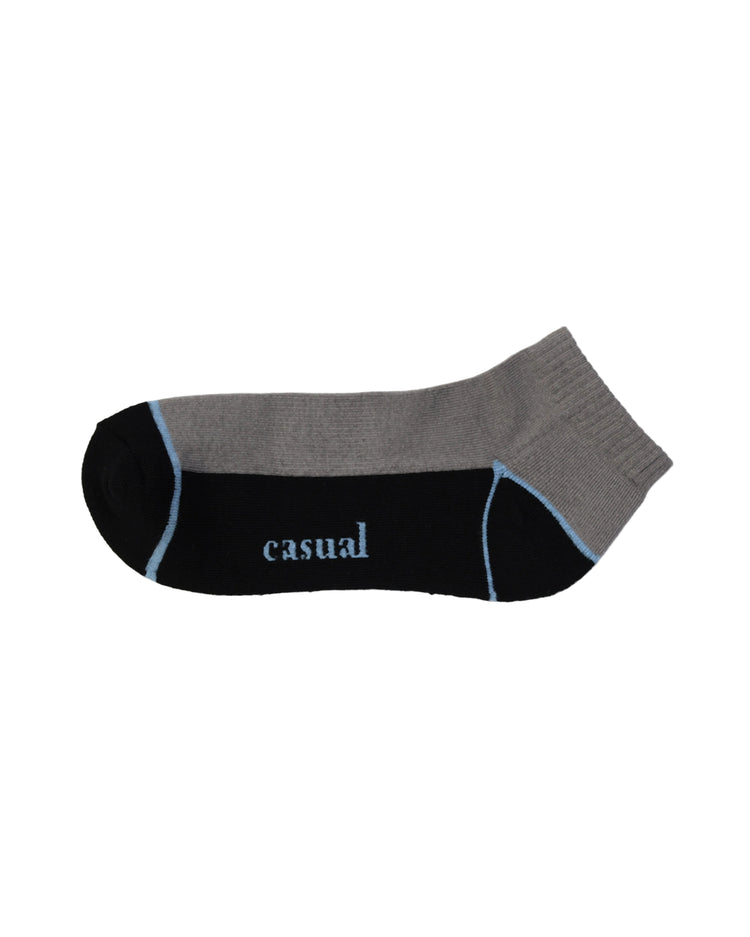 Half Cushioned Quarter Socks — Grey Black Toe 3