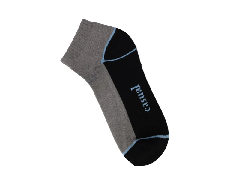 Half Cushioned Quarter Socks — Grey Black Toe 3
