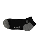 Half Cushioned Socks — Black Grey Heel