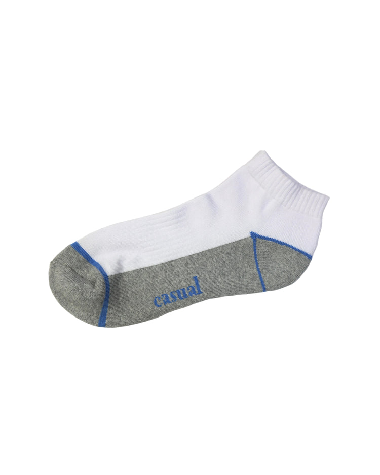 Half Cushioned Socks — White Grey Heel 2