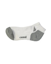 Half Cushioned Socks — White Grey Heel