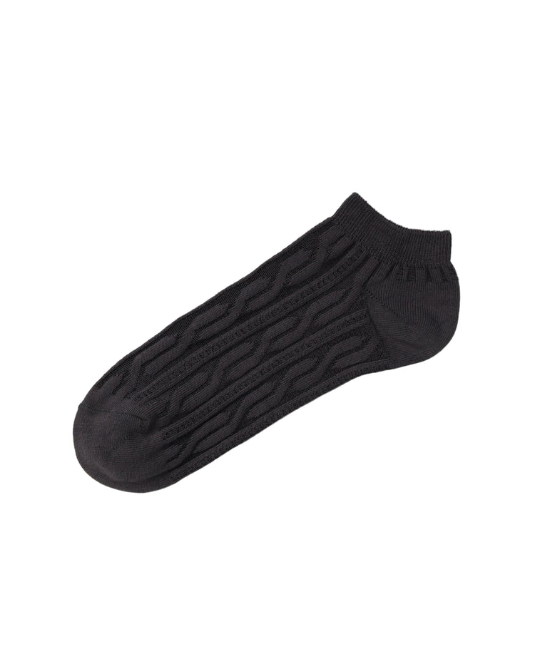 Socket Ribbed Socks — Charcoal Cable
