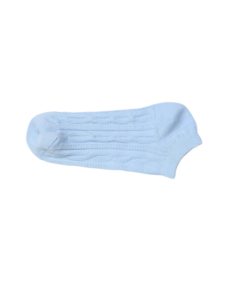 Socket Ribbed Socks — Light Blue Cable