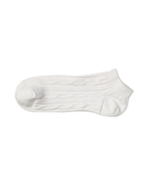 Socket Ribbed Socks — White Cable
