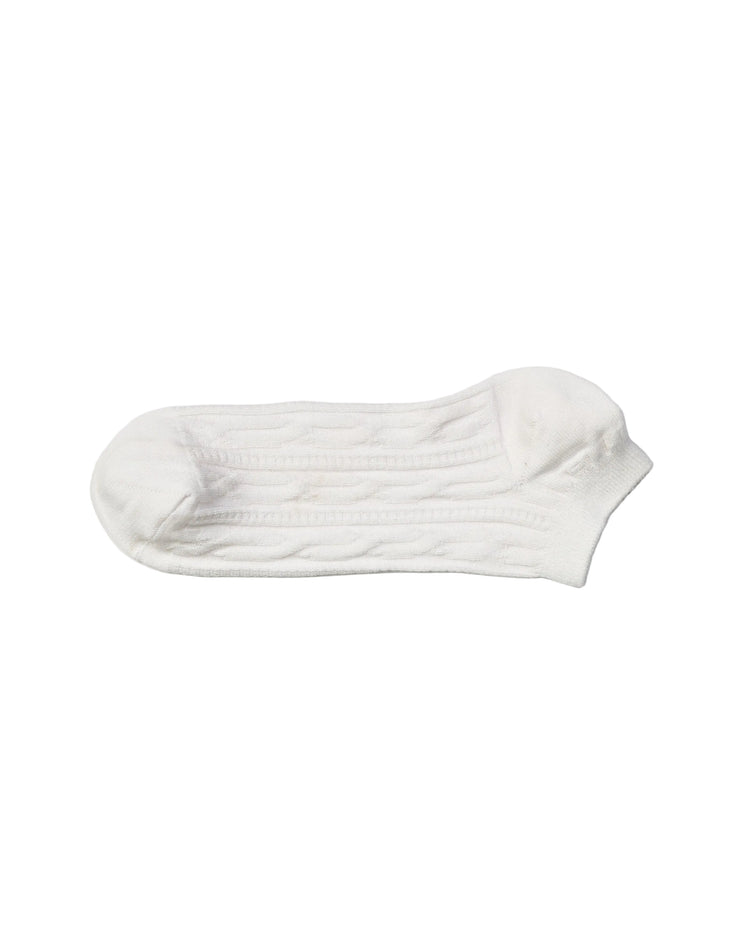 Socket Ribbed Socks — White Cable