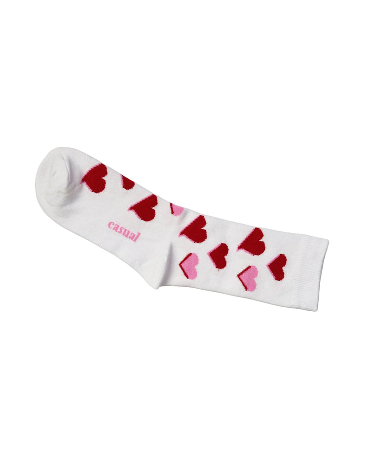 Not So Casual Socks — Red Pink Hearts