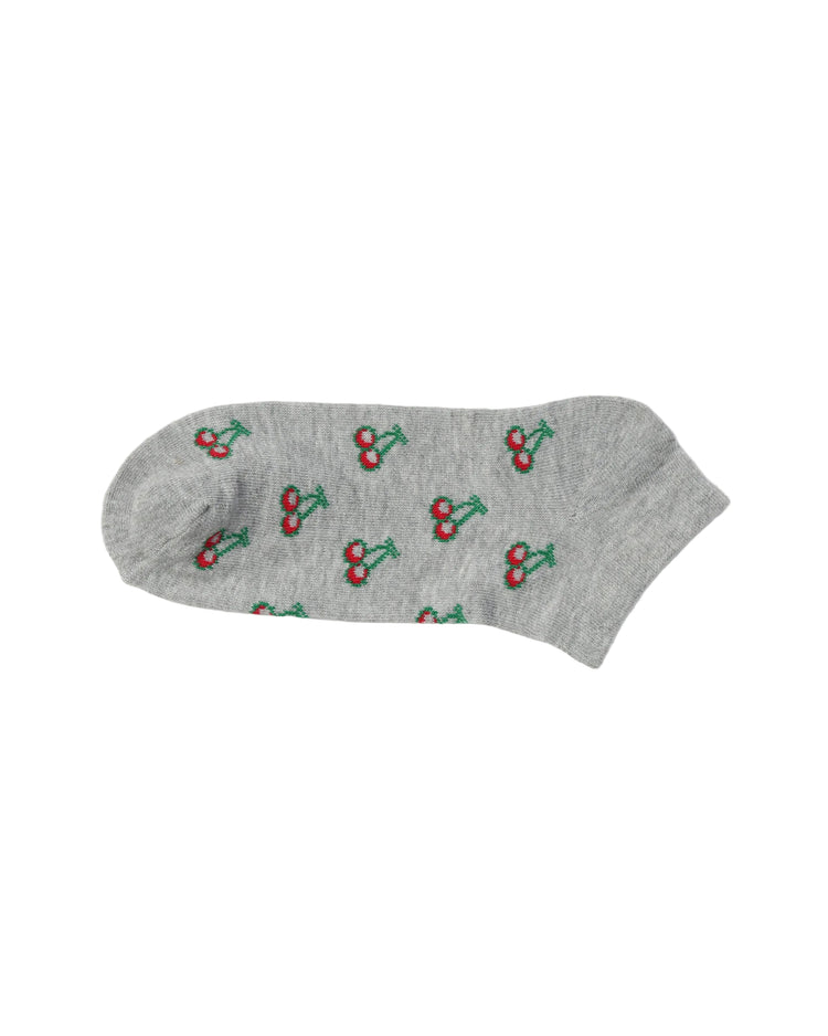 Low Cut Socks — Grey Cherry