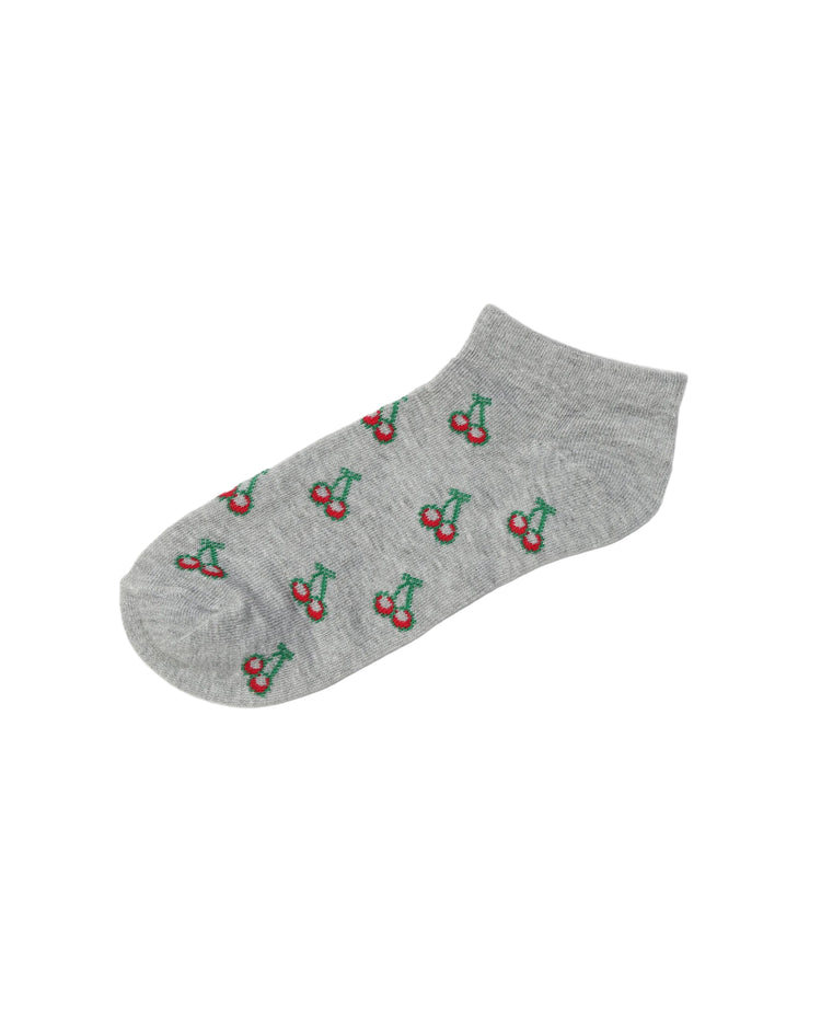 Low Cut Socks — Grey Cherry