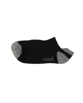 Low Cut High Ankle Socks — Black Grey Heel
