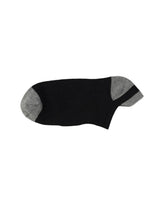 Low Cut High Ankle Socks — Black Grey Heel