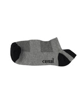 Low Cut High Ankle Socks — Grey Black Heel