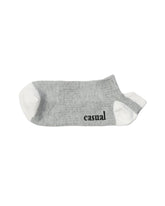 Low Cut High Ankle Socks — Grey White Heel