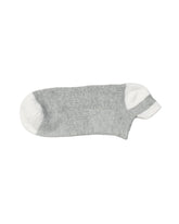 Low Cut High Ankle Socks — Grey White Heel
