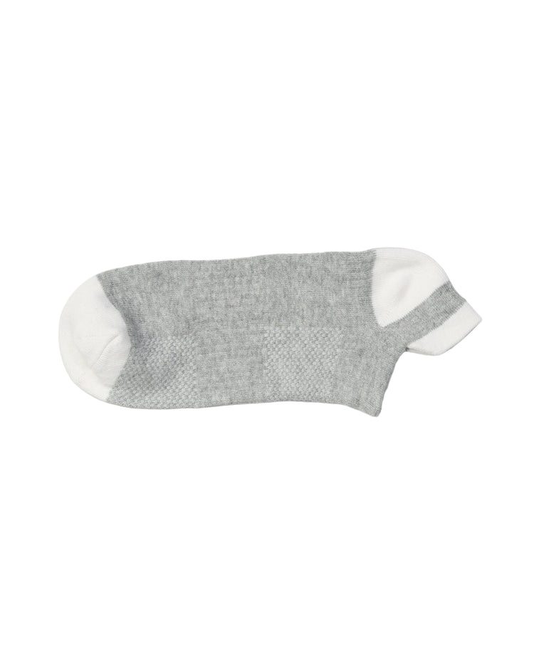 Low Cut High Ankle Socks — Grey White Heel
