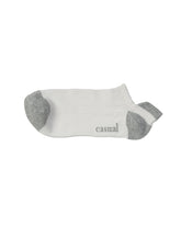 Low Cut High Ankle Socks — White Grey Heel