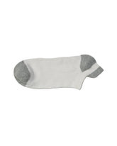 Low Cut High Ankle Socks — White Grey Heel