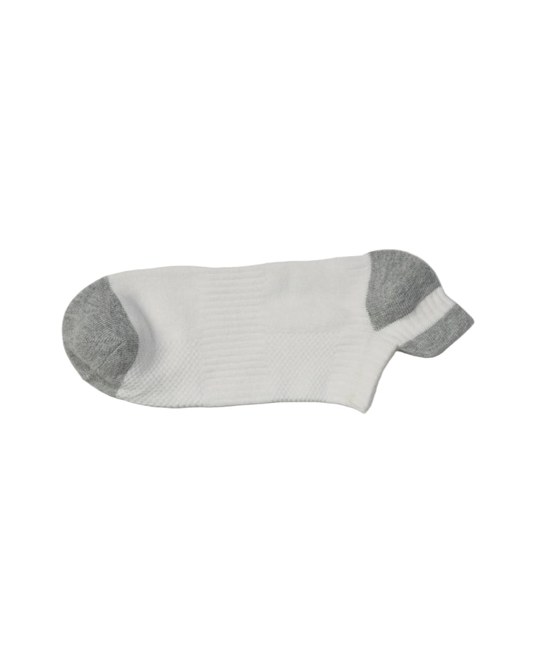 Low Cut High Ankle Socks — White Grey Heel