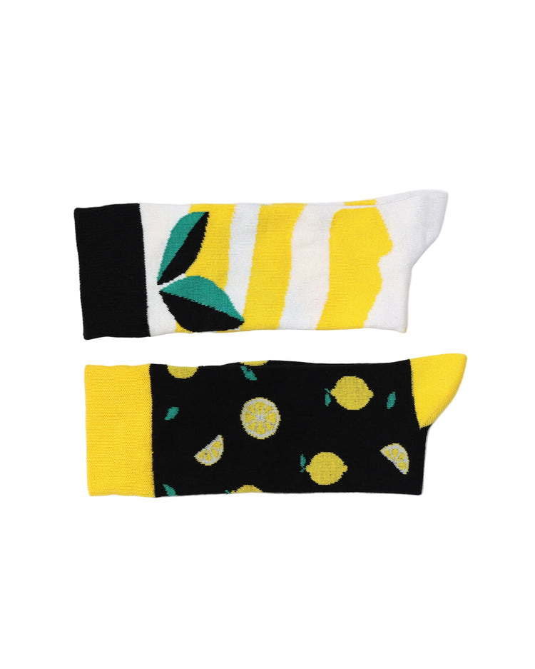 Not So Casual Socks — Black White Lemon