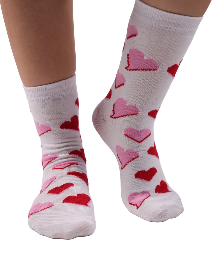 Not So Casual Socks — Red Pink Hearts