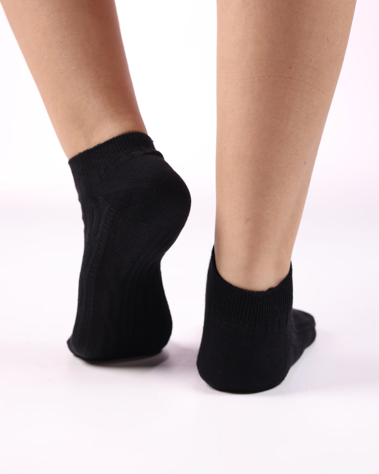 Socket Ribbed Socks — Black