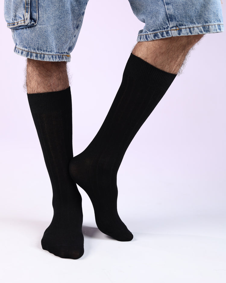 Ribbed Socks — Black
