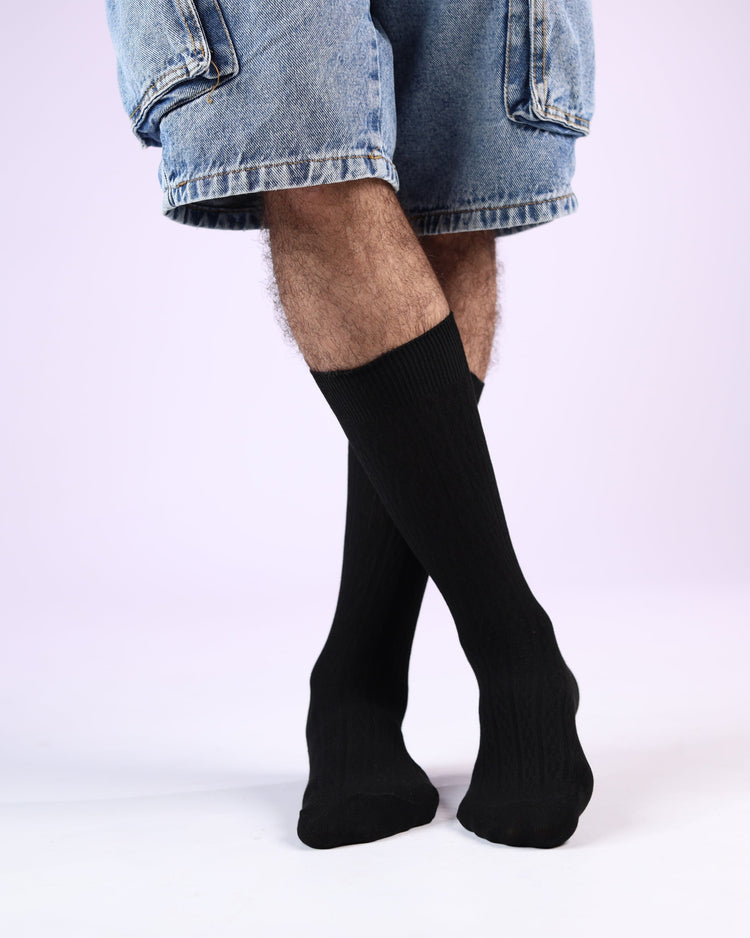 Ribbed Socks — Black