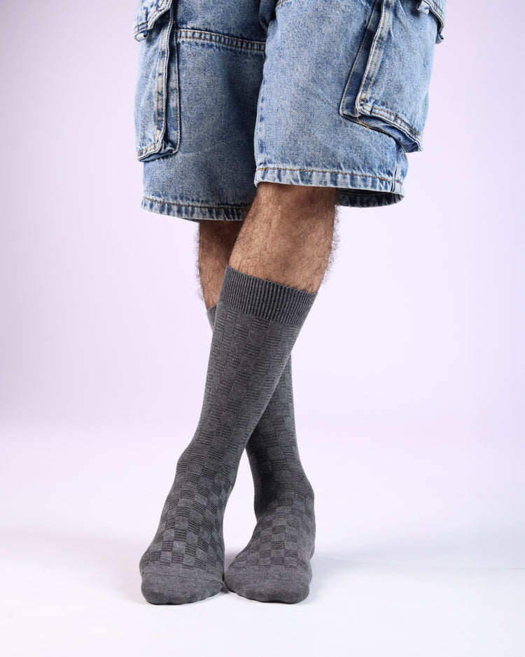 Ribbed Socks — Charcoal