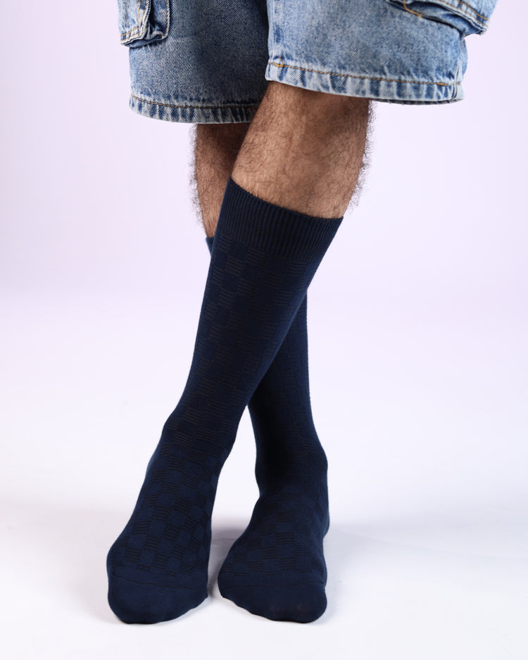 Ribbed Socks — Navy