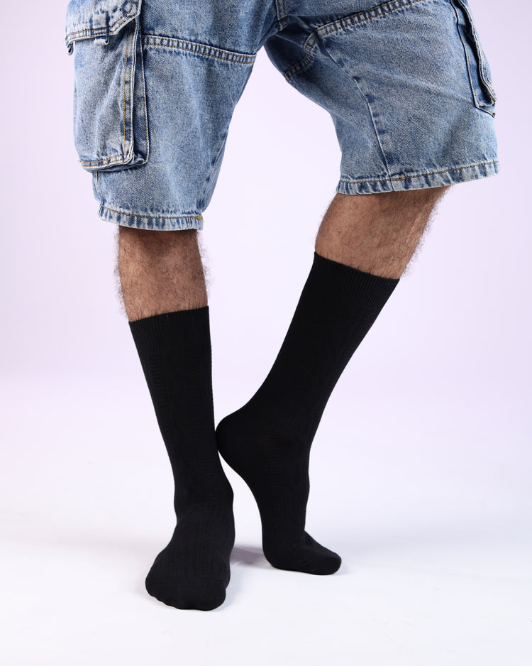 Ribbed Socks — Black