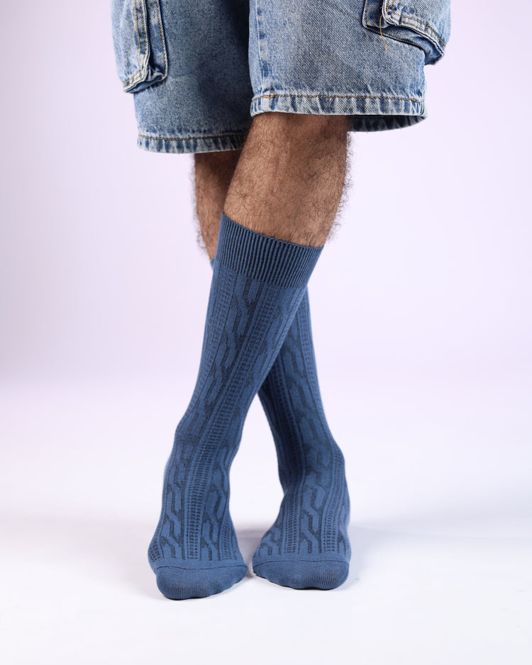 Ribbed Socks — Blue