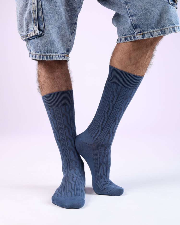Ribbed Socks — Blue