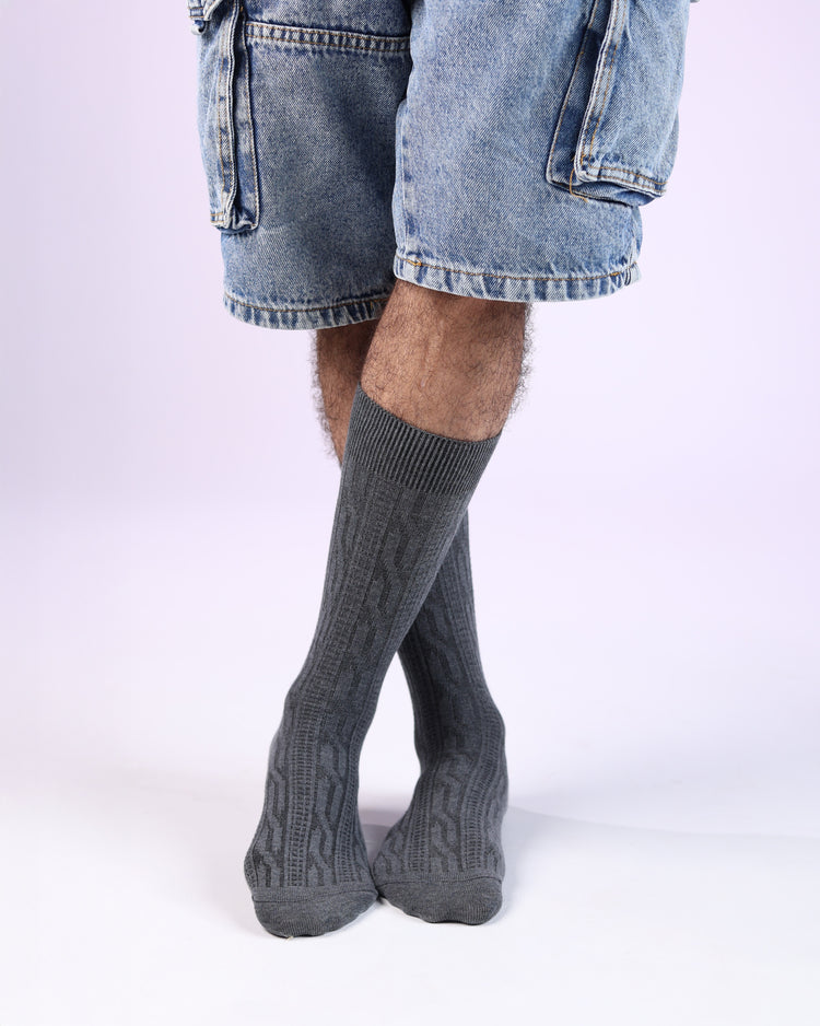 Ribbed Socks — Charcoal