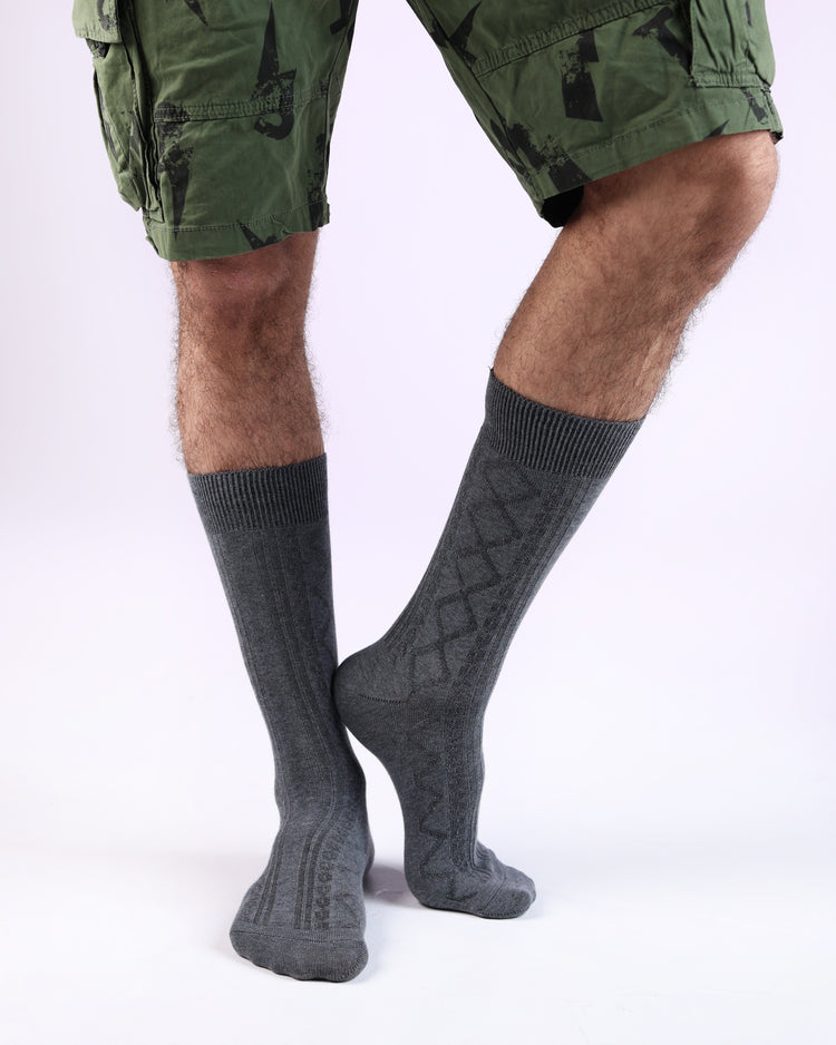 Ribbed Socks — Charcoal