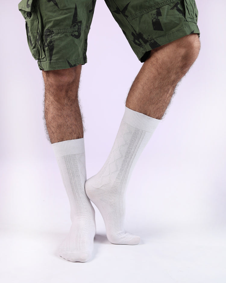 Ribbed Socks — White