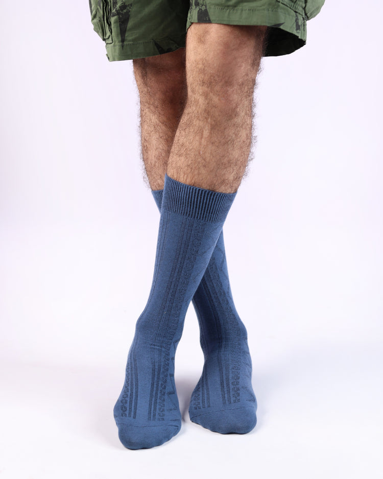 Ribbed Socks — Blue