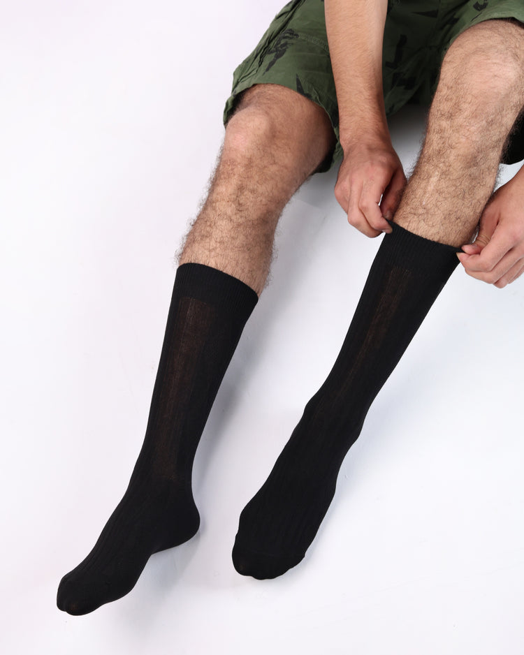 Ribbed Socks — Black