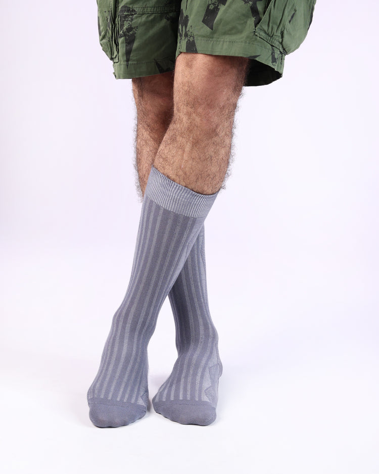 Ribbed Socks — Light Grey