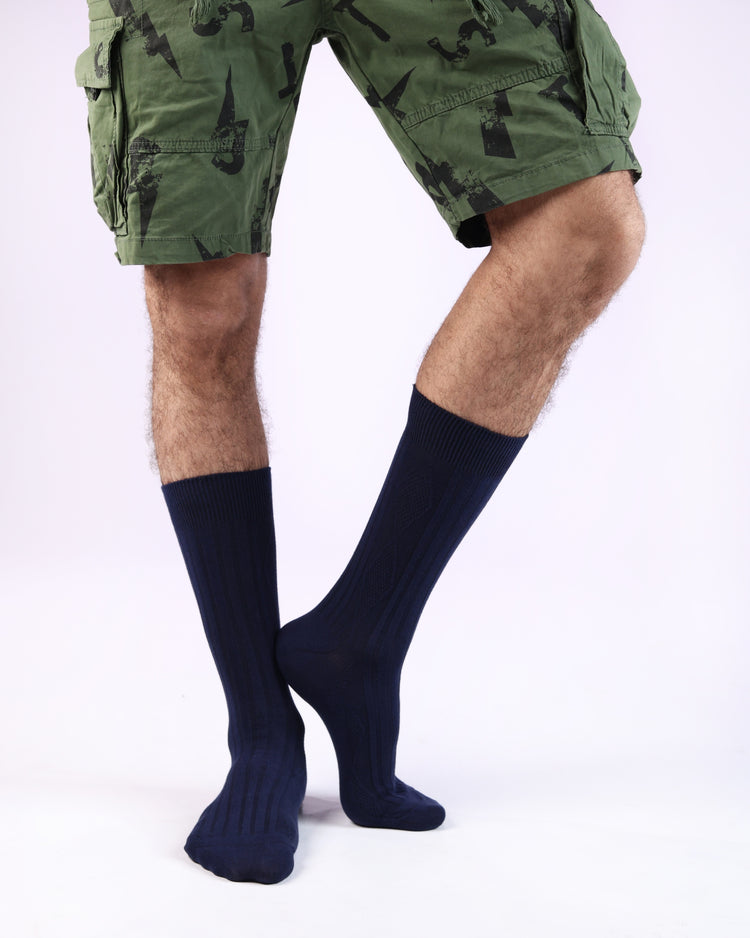 Ribbed Socks — Navy