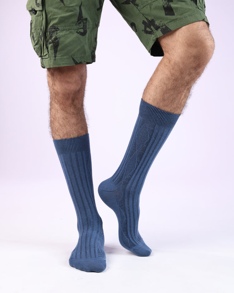 Ribbed Socks — Blue