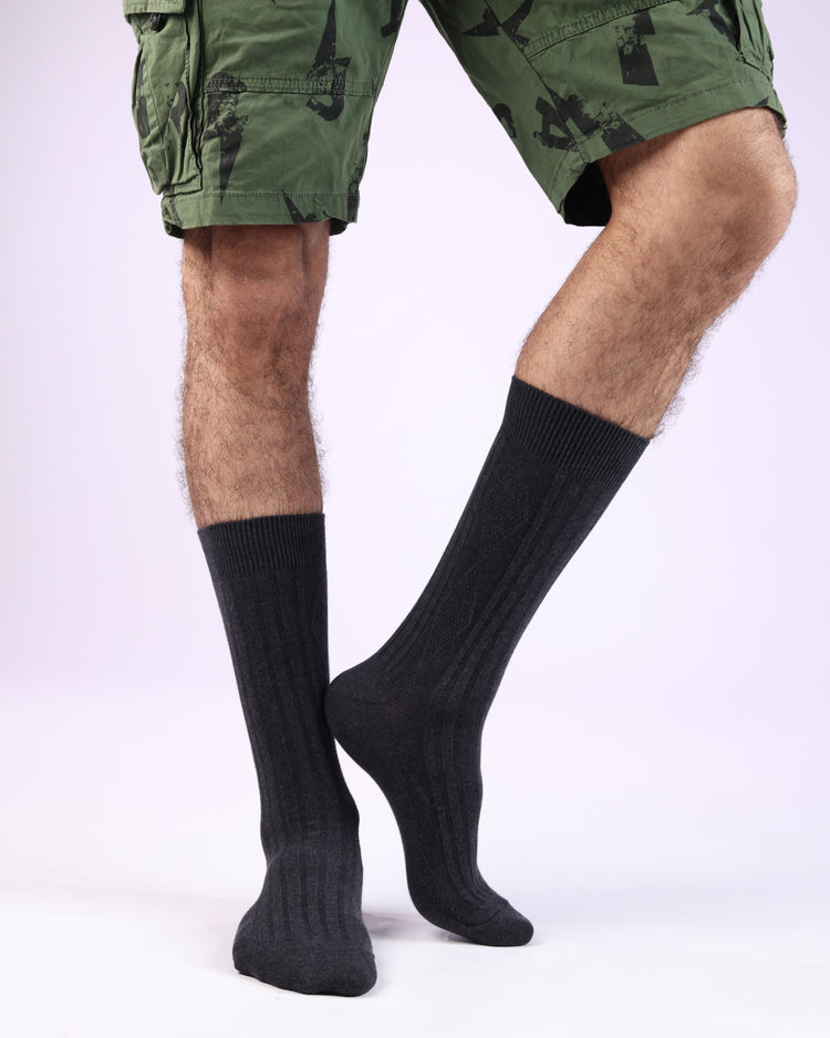 Ribbed Socks — Charcoal