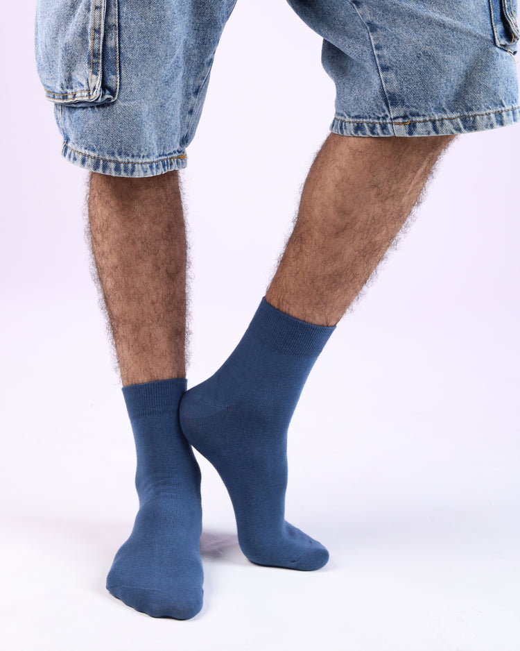 Classic Quarter Socks — Blue