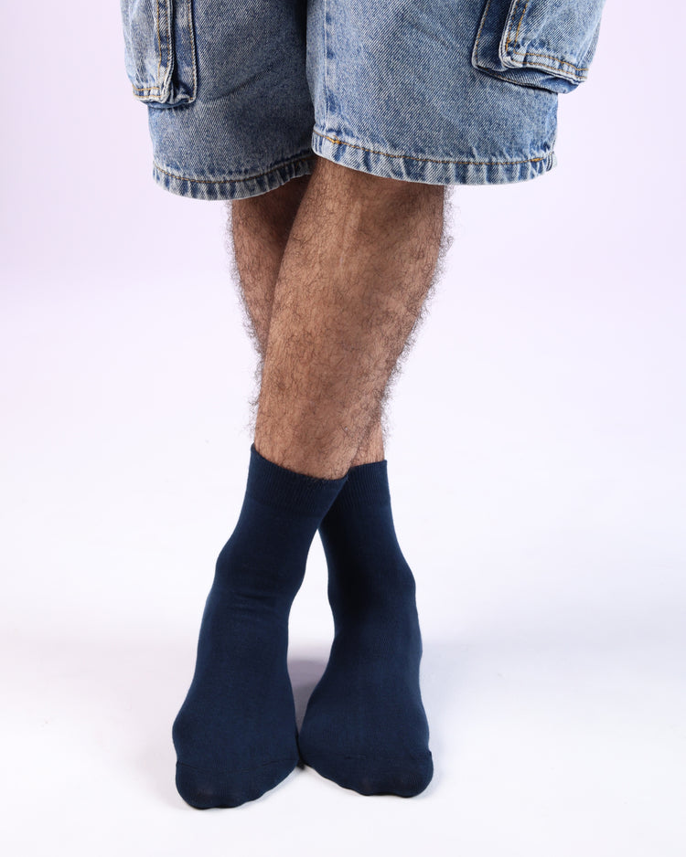Classic Quarter Socks — Navy