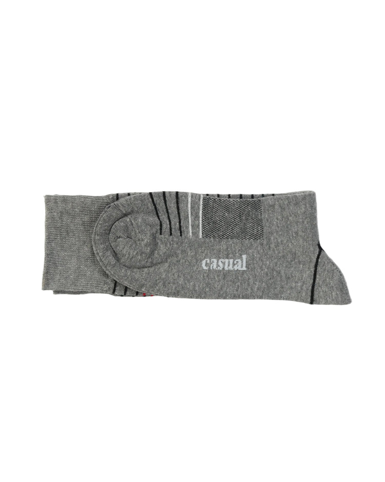 Casual Socks — Grey Red