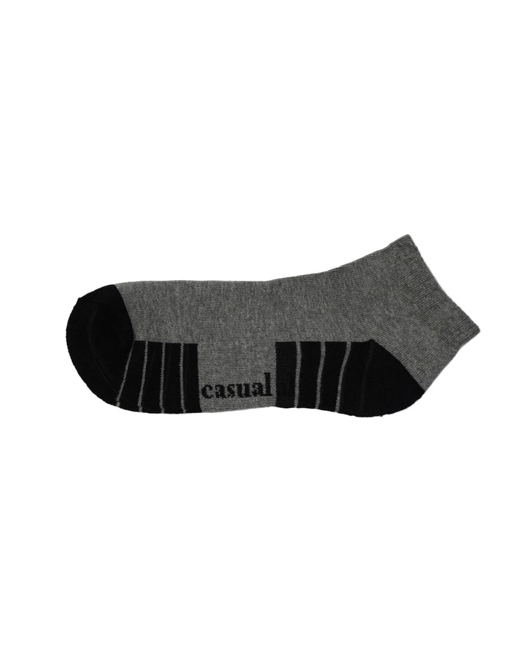 Half Cushioned Socks — Grey Black Toe
